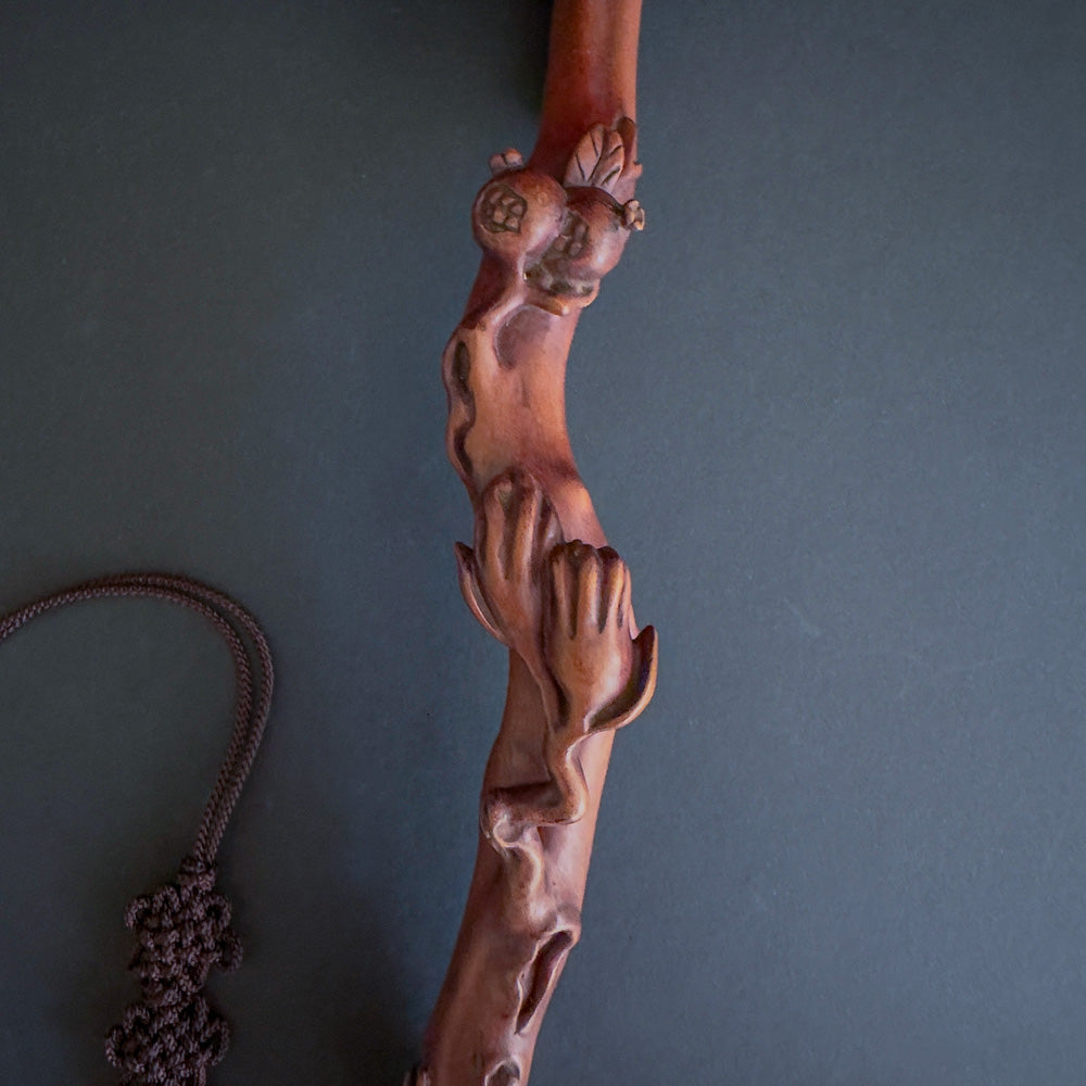 Pierced Boxwood Sceptre (Ruyi) - The Blessing of the Three Abundances 三多如意