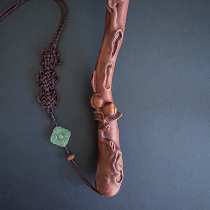 Pierced Boxwood Sceptre (Ruyi) - The Blessing of the Three Abundances 三多如意