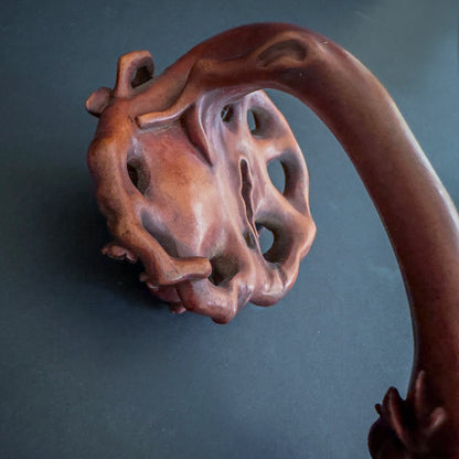 Pierced Boxwood Sceptre (Ruyi) - The Blessing of the Three Abundances 三多如意