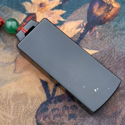 Nephrite Seal - Pagoda Green Pebble Jade