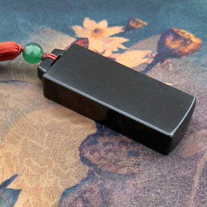 Nephrite Seal - Pagoda Green Pebble Jade