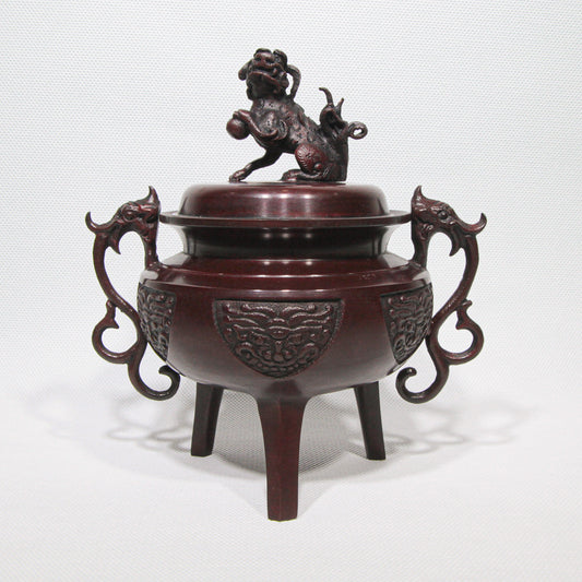 Takaoka Bronze Kōro Yamato-style Lion Lid