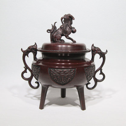 Takaoka Bronze Kōro Yamato-style Lion Lid