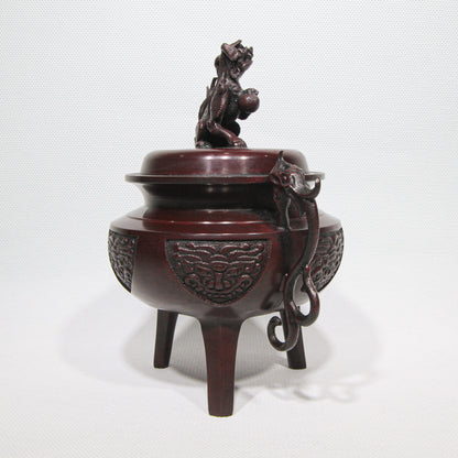 Takaoka Bronze Kōro Yamato-style Lion Lid