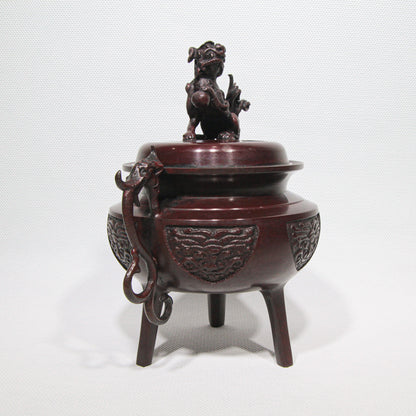 Takaoka Bronze Kōro Yamato-style Lion Lid