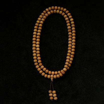Tamil Nadu Mysore Sandalwood Mala 8mm x 9mm x 108 Drum Shape Beads
