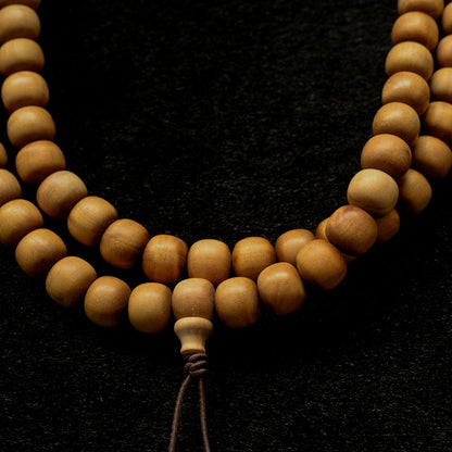 Tamil Nadu Mysore Sandalwood Mala 8mm x 9mm x 108 Drum Shape Beads