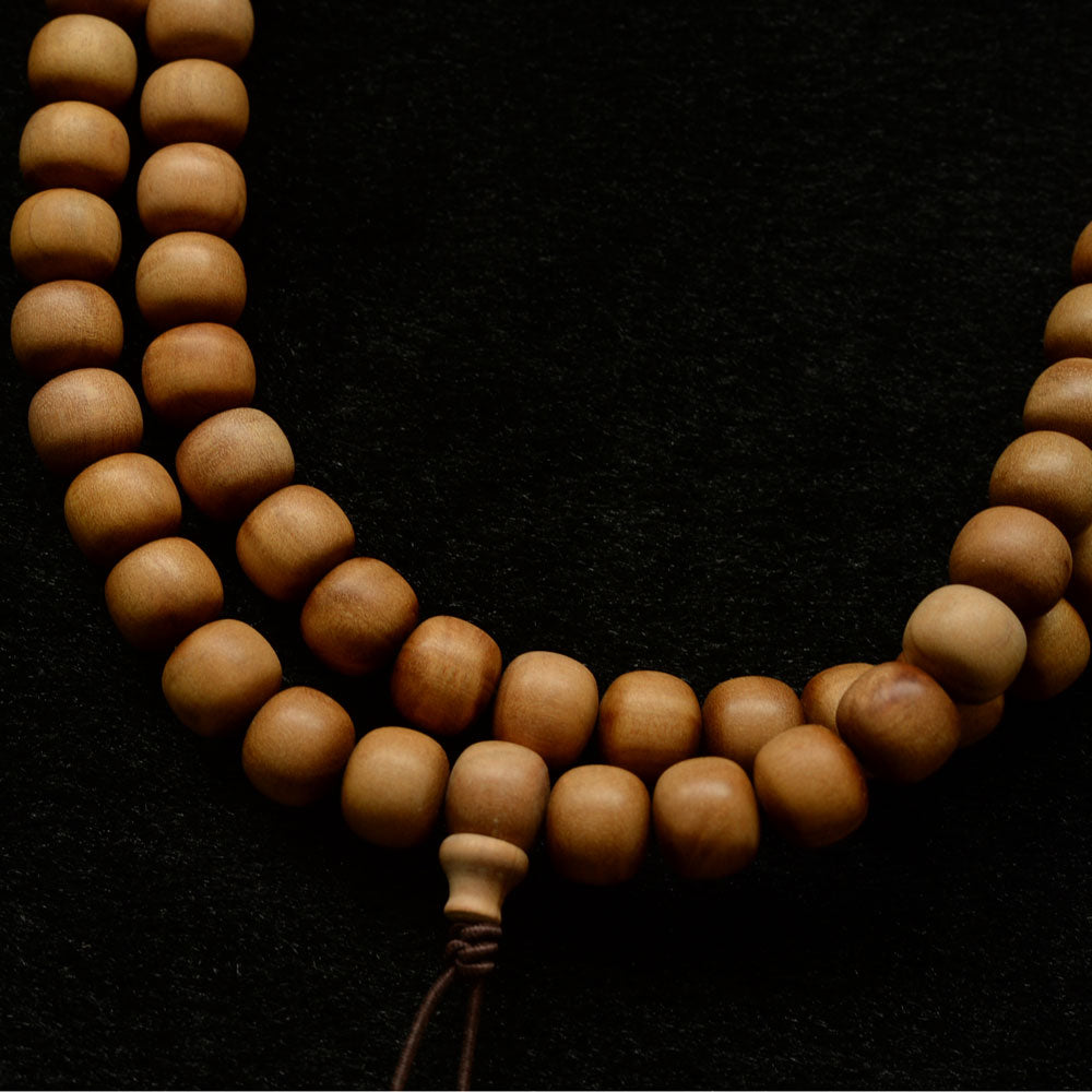 Tamil Nadu Mysore Sandalwood Mala 8mm x 9mm x 108 Drum Shape Beads