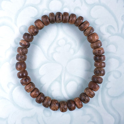 Wild Tarakan Agarwood Disc-Shaped Bracelet 6.5mm