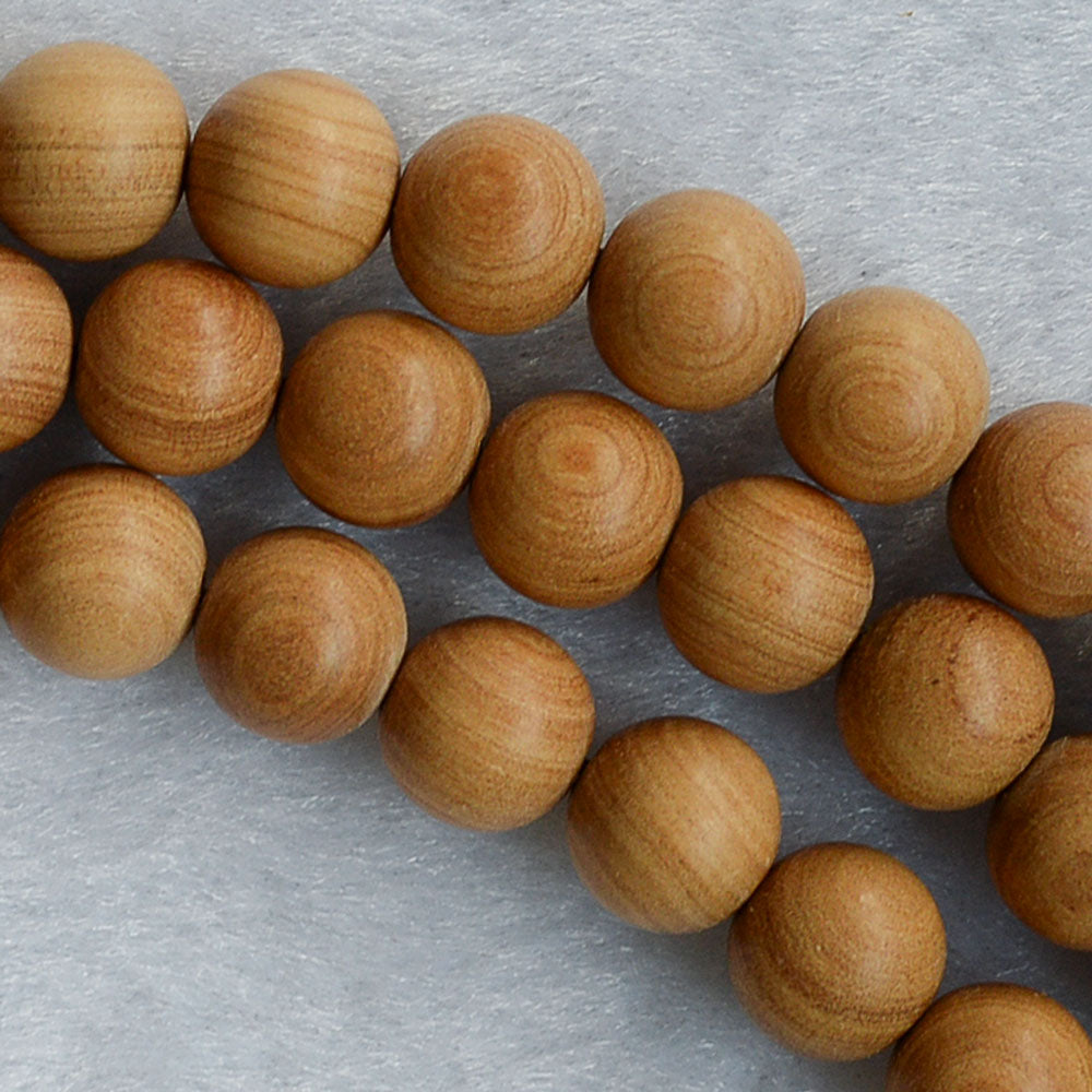 West Australian Old-Growth Santalum Spicatum Vertical Grain Mala 8mm × 108 Round Beads