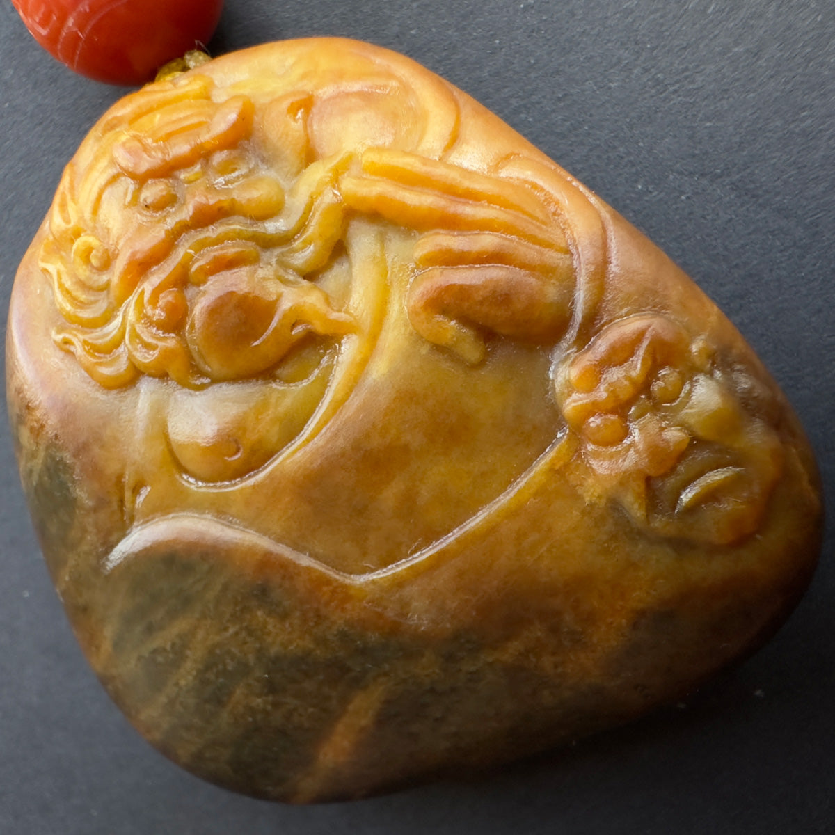 Zhong Kui Nephrite Pendant 黑皮黄沁籽料 · 钟馗五鬼运财