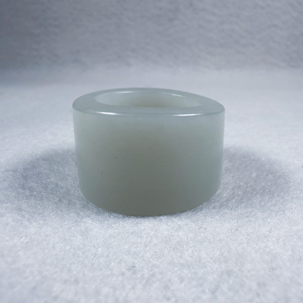Hetian Qingbai Seed Nephrite Thumb Ring 21.1mm