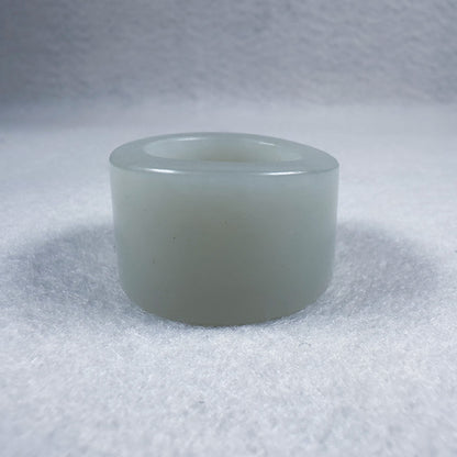 Hetian Qingbai Seed Nephrite Thumb Ring 21.1mm