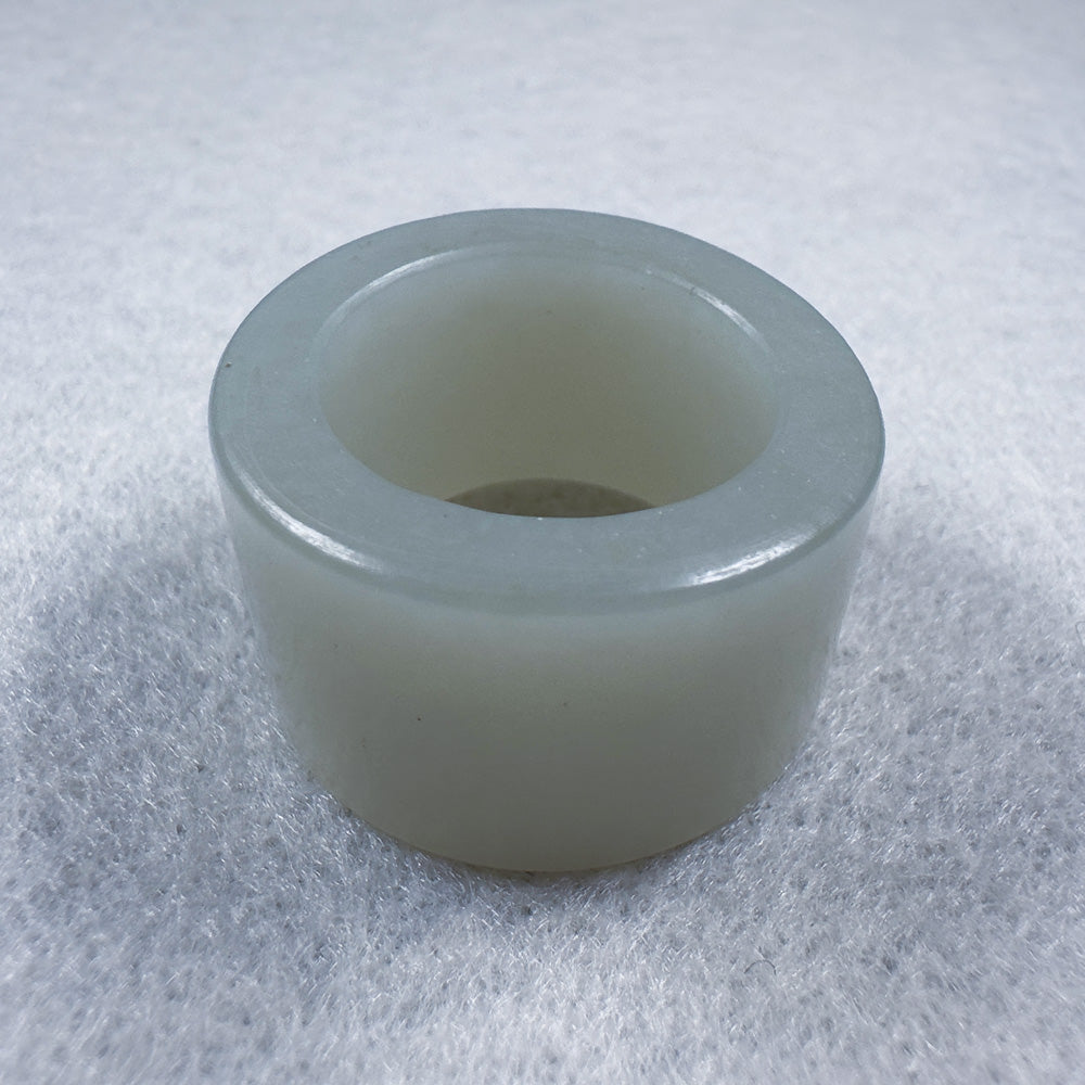 Hetian Qingbai Seed Nephrite Thumb Ring 21.1mm