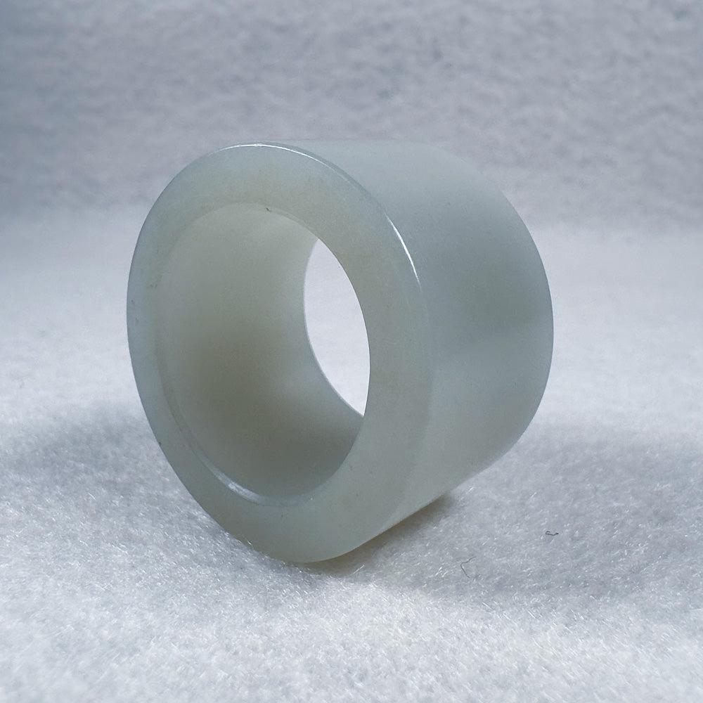 Hetian Qingbai Seed Nephrite Thumb Ring 21.1mm