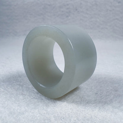 Hetian Qingbai Seed Nephrite Thumb Ring 21.1mm