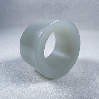Hetian Qingbai Seed Nephrite Thumb Ring 21.1mm
