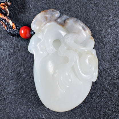 The Auspicious Black Playful Monkey on White Nephrite Longevity Peach with Ruyi Sceptre